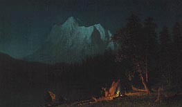 Bierstadt | Mountainous Landscape by Moonlight, 1871 | Giclée Canvas Print