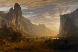 Looking Down Yosemite Valley, California, 1865 by Bierstadt | Art Print