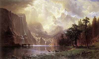 Among the Sierra Nevada Mountains, California, 1868 | Bierstadt | Giclée Leinwand Kunstdruck
