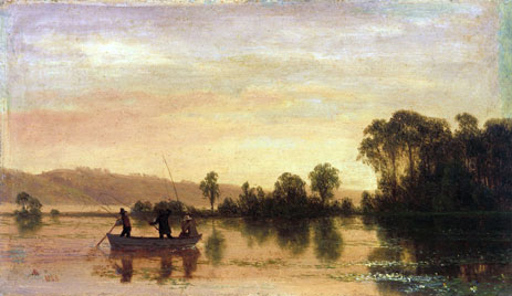 River Scene, 1858 | Bierstadt | Giclée Canvas Print