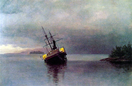 Wreck of the 'Ancon' in Loring Bay, Alaska, 1889 | Bierstadt | Giclée Leinwand Kunstdruck