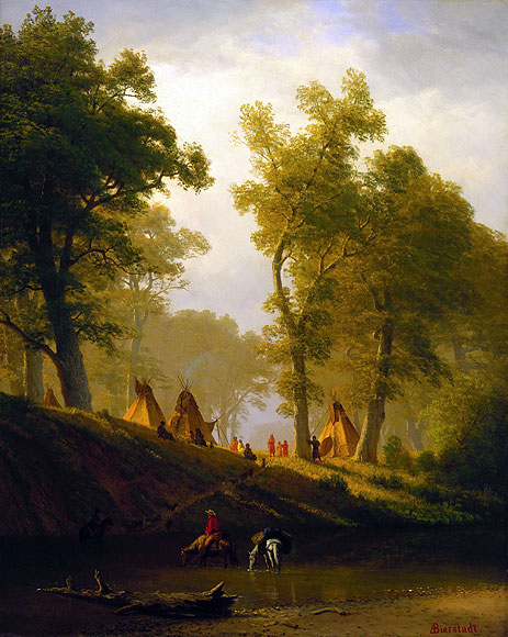 The Wolf River, Kansas, c.1859 | Bierstadt | Giclée Leinwand Kunstdruck