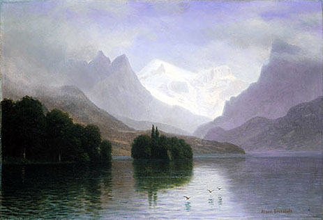 Mountain Scene, c.1880/90 | Bierstadt | Giclée Canvas Print