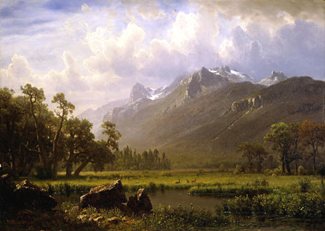The Sierras Near Lake Tahoe, California, 1865 | Bierstadt | Giclée Leinwand Kunstdruck