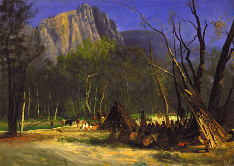 Indianer im Rat, Kalifornien, c.1872 | Bierstadt | Giclée Leinwand Kunstdruck