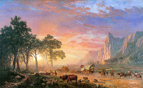 Der Oregon Trail, 1869 | Bierstadt | Giclée Leinwand Kunstdruck