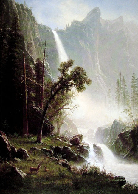 Brautschleier Wasserfälle, Yosemite, c.1871/73 | Bierstadt | Giclée Leinwand Kunstdruck