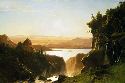 Island Lake, Wind River Range, Wyoming, 1861 | Bierstadt | Giclée Leinwand Kunstdruck