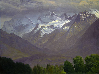 In the High Mountains, indated | Bierstadt | Giclée Leinwand Kunstdruck