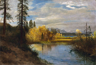 Outlet at Lake Tahoe, indated | Bierstadt | Giclée Canvas Print