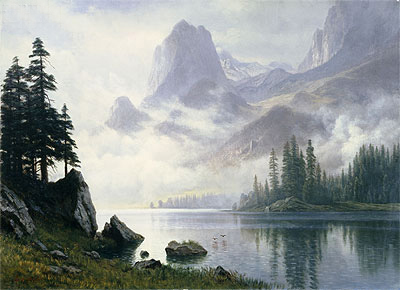 Berg aus dem Nebel, n.d. | Bierstadt | Giclée Leinwand Kunstdruck