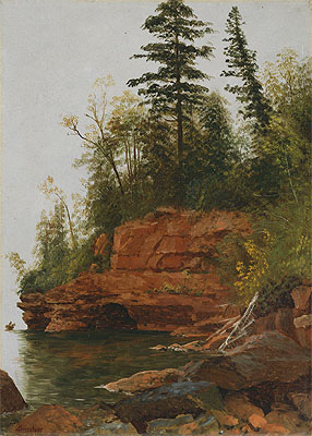 Eine felsige Bucht, n.d. | Bierstadt | Giclée Leinwand Kunstdruck