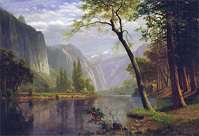 On the Merced River, 1863 | Bierstadt | Giclée Leinwand Kunstdruck