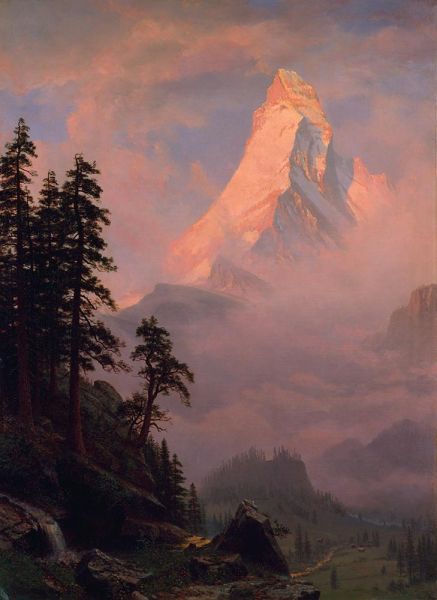 Sunrise on the Matterhorn, a.1875 | Bierstadt | Giclée Canvas Print