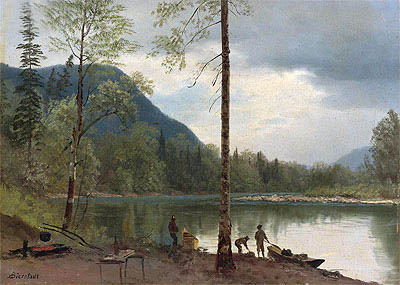 Campers with Canoes, n.d. | Bierstadt | Giclée Leinwand Kunstdruck