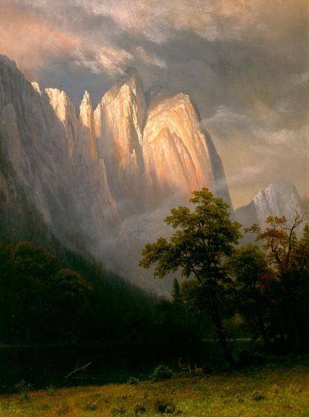 Cathedral Rock, Yosemite, 1870 | Bierstadt | Giclée Canvas Print