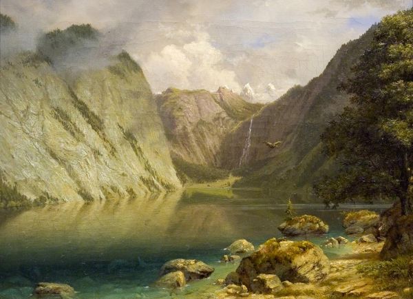 A Western Landscape, 1860s | Bierstadt | Giclée Canvas Print