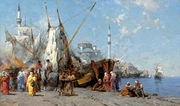 Market in Constantinople, 1868 von Alberto Pasini | Leinwand Kunstdruck