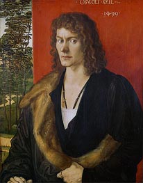 Portrait of Oswolt Krel, 1499 by Durer | Canvas Print