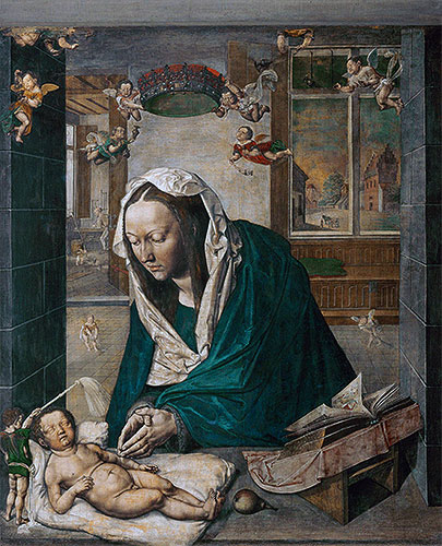 Maria das Kind anbetend (Dresdner Altar - Mittelteil), 1496 | Durer