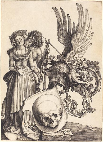 Wappen mit Schädel, 1503 | Durer | Giclée Papier-Kunstdruck