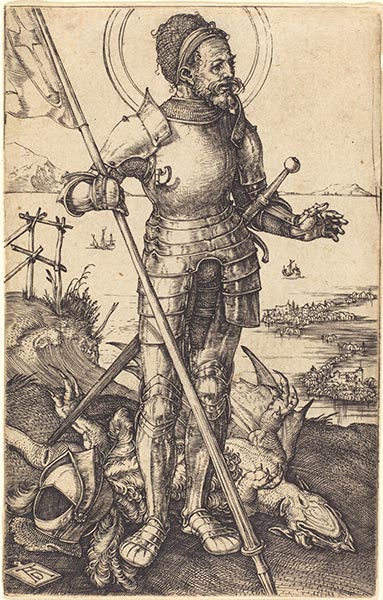 Durer | Heiliger George stehend, c.1507/08 | Giclée Papier-Kunstdruck