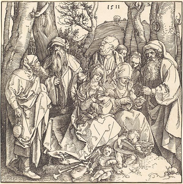 Die Heilige Familie mit zwei musizierenden Engeln, 1511 | Durer