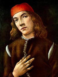 Portrait of a Youth, c.1482/85 by Botticelli | Canvas Print