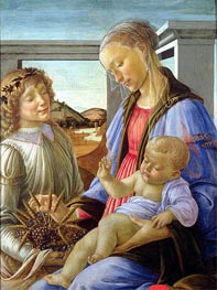 Madonna and Child with Angel, c.1472/75 by Botticelli | Canvas Print