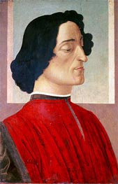 Portrait of Giuliano de' Medici, c.1480 by Botticelli | Canvas Print