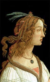 Portrait of a Young Woman, 1485 by Botticelli | Canvas Print