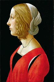 Bust of a Young Woman, c.1485/90 by Botticelli | Canvas Print