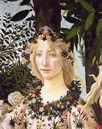 Flora (detail from the Primavera)  | Botticelli | Painting Reproduction