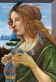 Allegorical Portrait of a Woman (Simonetta Vespucci), Undated von Botticelli | Leinwand Kunstdruck