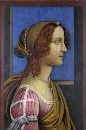 A Lady in Profile, c.1490 von Botticelli | Leinwand Kunstdruck