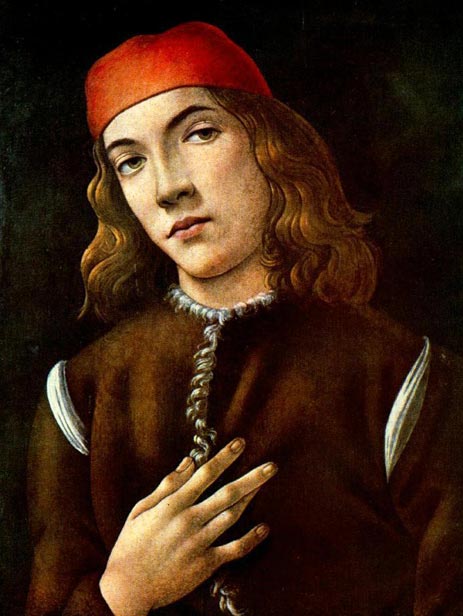 Porträt einer Jugend, c.1482/85 | Botticelli | Giclée Leinwand Kunstdruck