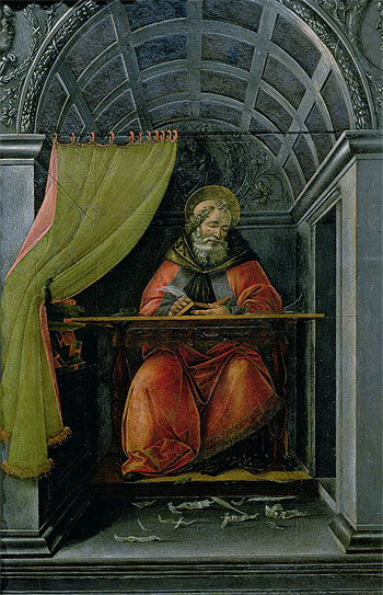 Saint Augustine in his Cell, 1490 | Botticelli | Giclée Leinwand Kunstdruck