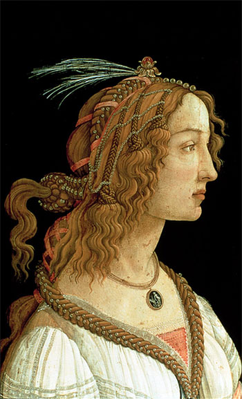 Portrait of a Young Woman, 1485 | Botticelli | Giclée Leinwand Kunstdruck