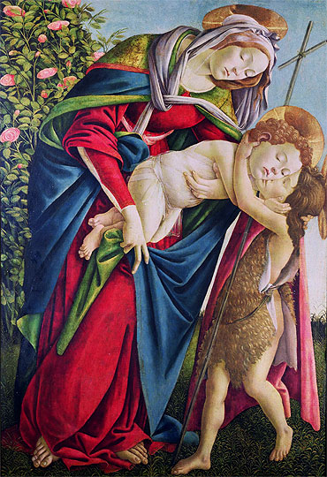 Madonna and Child with Saint John the Baptist, undated | Botticelli | Giclée Canvas Print