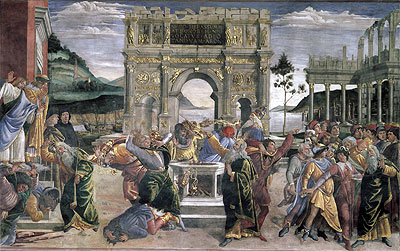 The Punishment of Korah, Dathan and Abiram, 1481 | Botticelli | Giclée Leinwand Kunstdruck
