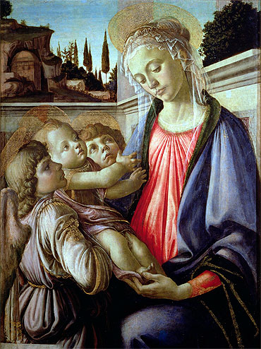Madonna and Child with Angels, n.d. | Botticelli | Giclée Leinwand Kunstdruck
