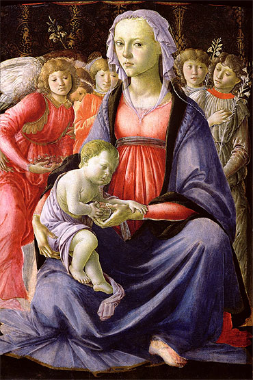 The Virgin and Child Surrounded by Five Angels, c.1470 | Botticelli | Giclée Canvas Print