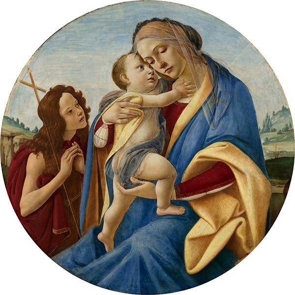 Virgin and Child with the Young John the Baptist, c.1490 | Botticelli | Giclée Leinwand Kunstdruck