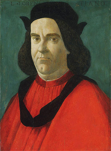 Portrait of Lorenzo de' Lorenzi, c.1492 | Botticelli | Giclée Leinwand Kunstdruck