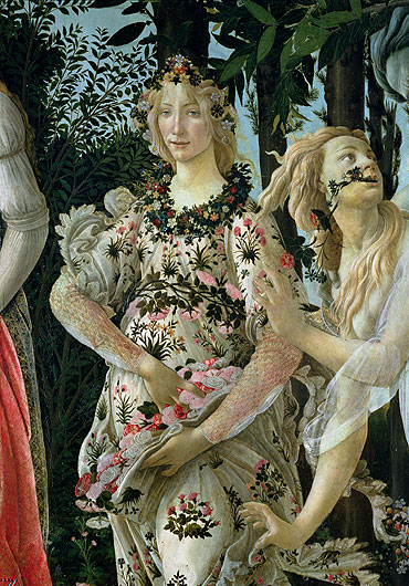 Detail of Flora as the Hour of Spring, from the Primavera, c.1482 | Botticelli | Giclée Leinwand Kunstdruck