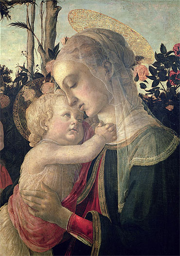 Madonna and Child with St. John the Baptist (Detail), c.1468 | Botticelli | Giclée Leinwand Kunstdruck