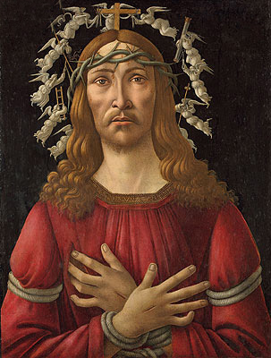 Christ as Man of Sorrows with Angels Halo, Undated | Botticelli | Giclée Canvas Print
