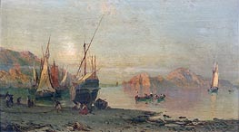 Fishing Boats on the Italian Coast | Alessandro la Volpe | Gemälde Reproduktion