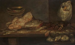 Still Life with Fish and a Lobster and Oysters on ..., 1660 by Alexander Adriaenssen | Canvas Print