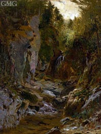 The Flume, Opalescent River, Adirondacks | Alexander Wyant | Painting Reproduction